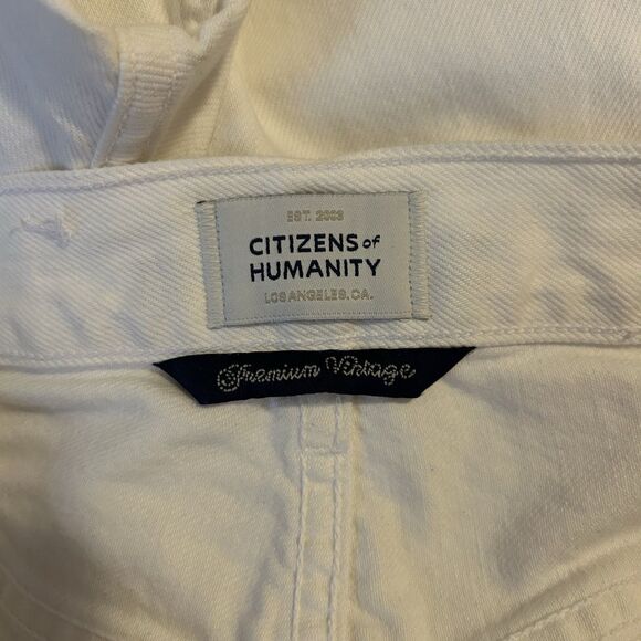 Citizens of Humanity Jeans Barrel Jicama Horseshoe White Wide Leg Raw Hem 29 CoH - Picture 8 of 16